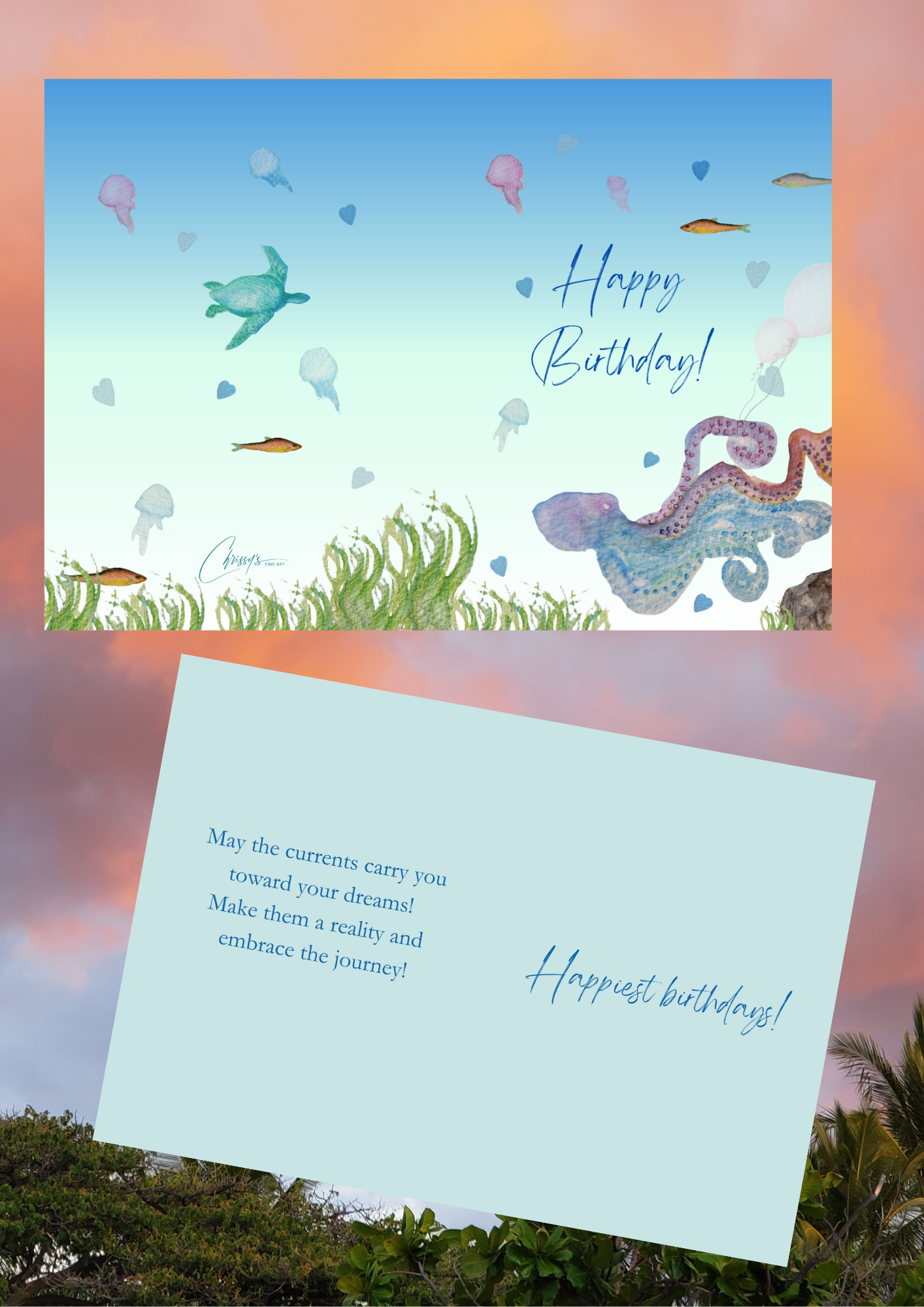 Birthday Wishes! Assorted Boxed Greeting Cards! 6 - Count