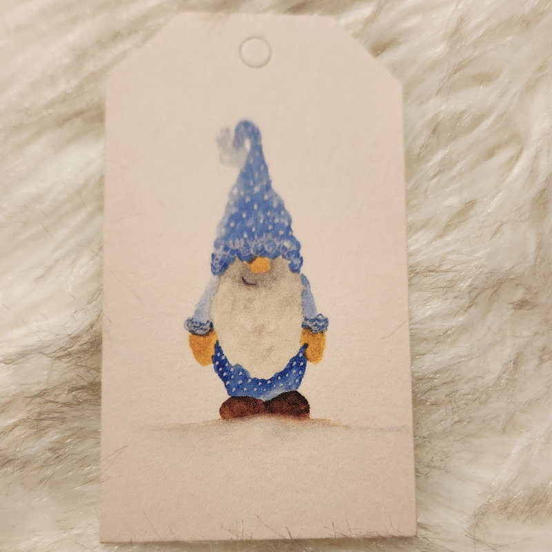 Winter Blue Gnome! Holiday Gift Tag Package 3 Count