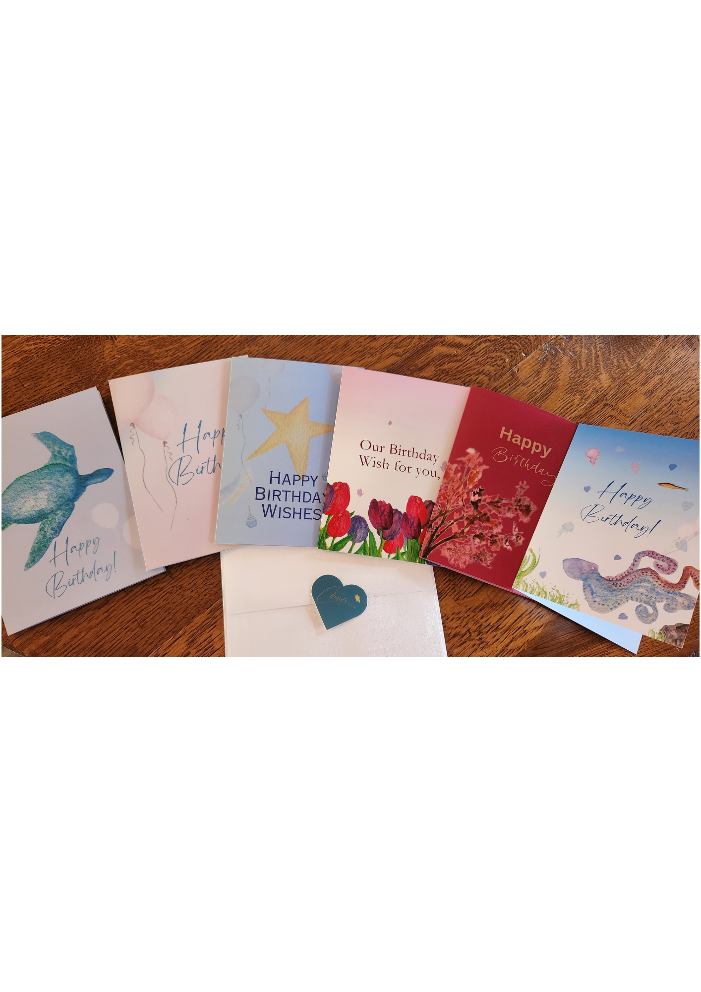 Birthday Wishes! Assorted Boxed Greeting Cards! 6 - Count
