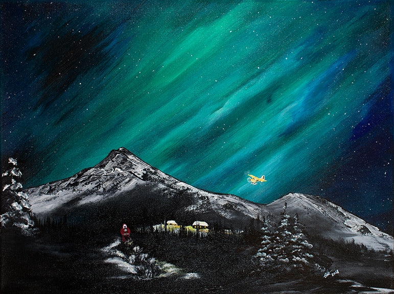 Roughing It Cosmic Wilderness Night Sky Landscape Acrylic orders Painting on Canvas 18”x24”