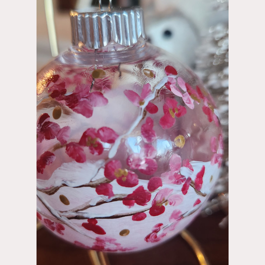 Cherry Blossom Snow! Round Ornament