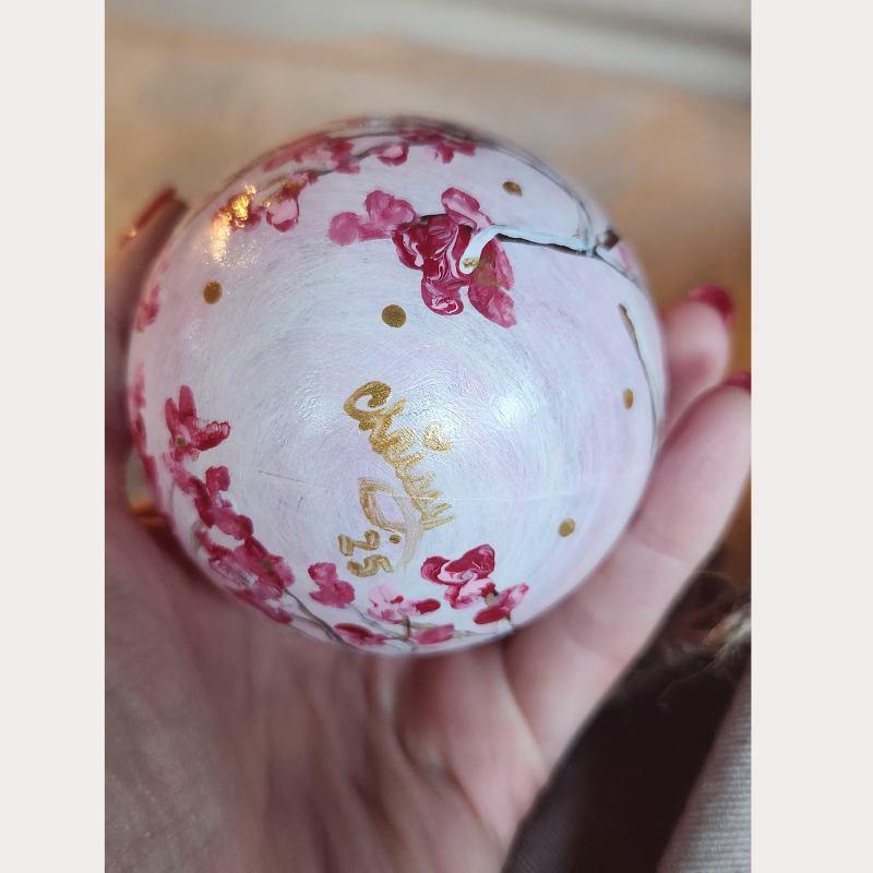 Cherry Blossom Snow! Round Ornament