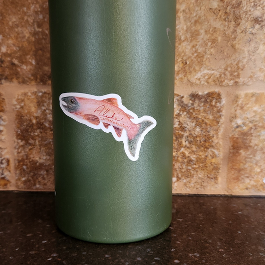 Alaska Sockeye Salmon! 3" x 1.69" Die Cut Sticker