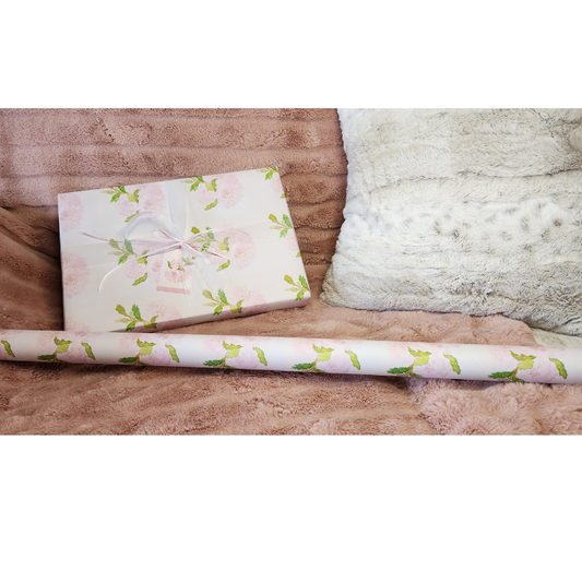 Delicate Petals Wrapping Paper and Gift Tag Set