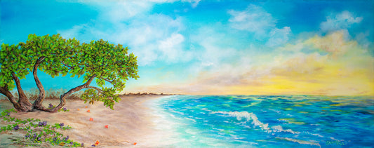 As the Sun Sets! Original Acrylic Painting 16 in x 40 in