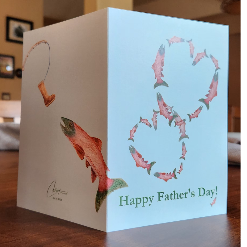 Salmon Run! Father's Day Greeting Card
