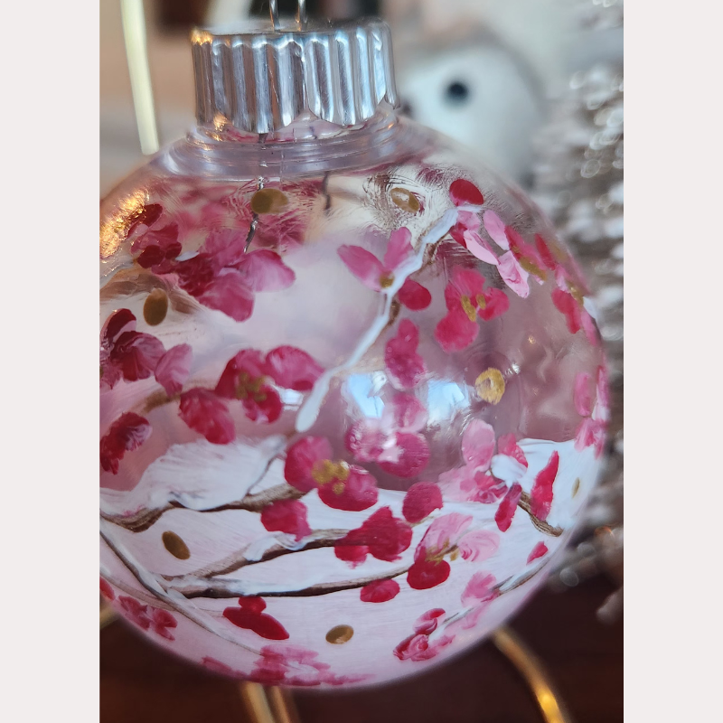 Cherry Blossom Snow! Round Ornament