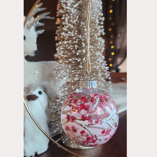 Cherry Blossom Snow! Round Ornament