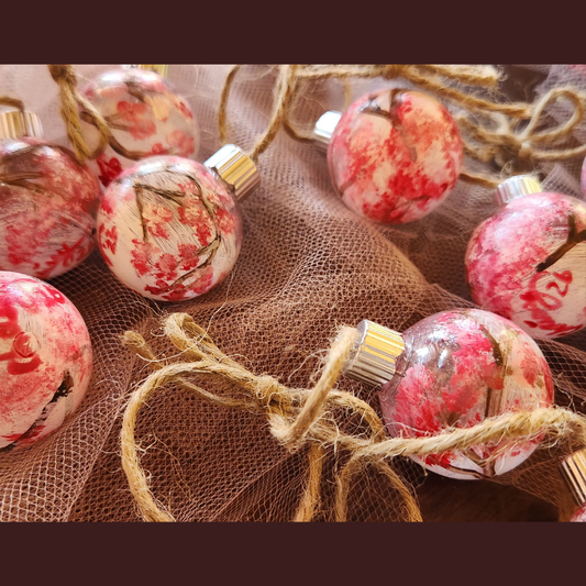 Cherry Blossom Snow! Mini Round Ornament