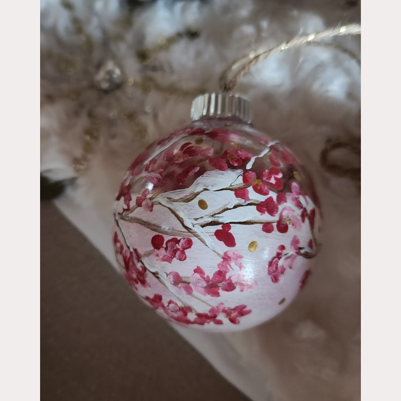 Cherry Blossom Snow! Round Ornament
