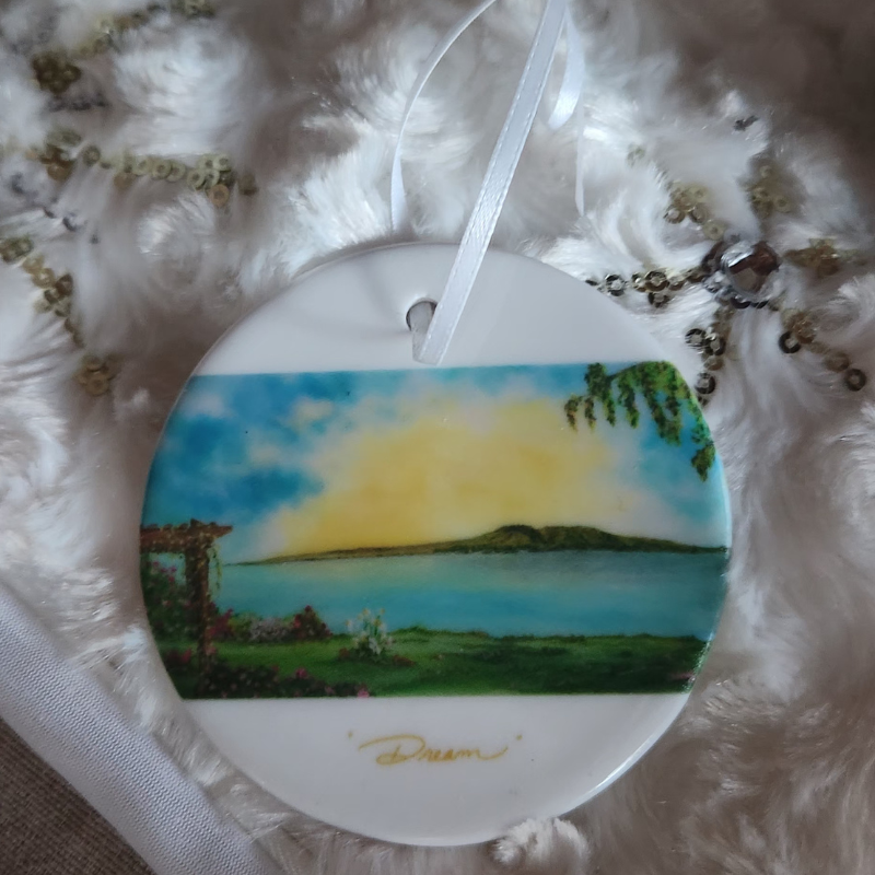 Dream! Round Ceramic Ornament