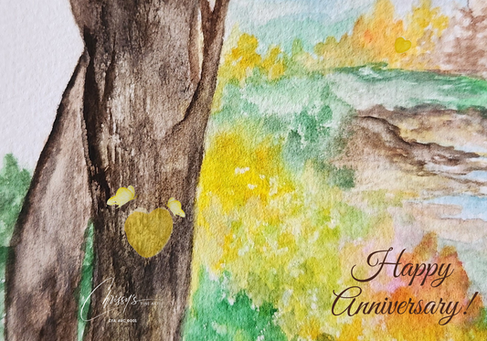 Fall in Love! Anniversary Greeting Card