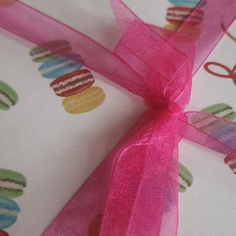 Holiday Macaroons and Red Ribbons! Gift Wrap Sheets, Pack of 3