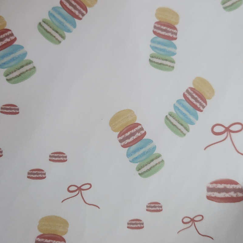 Holiday Macaroons and Red Ribbons! Gift Wrap Sheets, Pack of 3