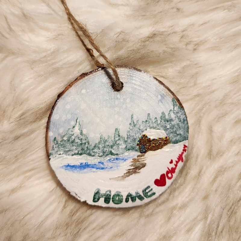 Feelings of Home! Pinewood Ornament