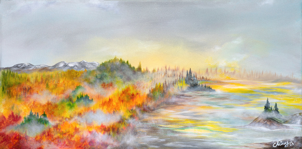 Alaska's Light Amid Fog! Print 8 in x 16 1/8 in