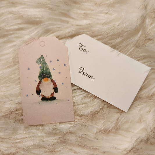Lil Green Gnome! Holiday Gift Tag Package 3 Count