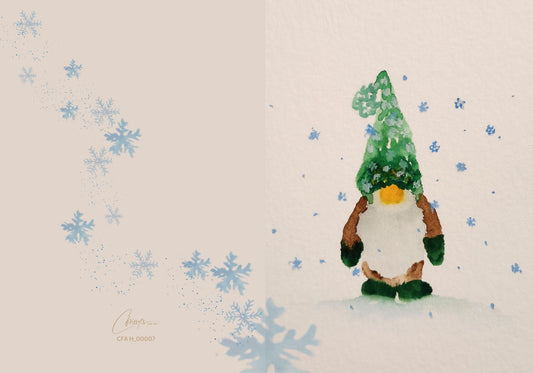 Winter Gnome! Holiday Greeting Card