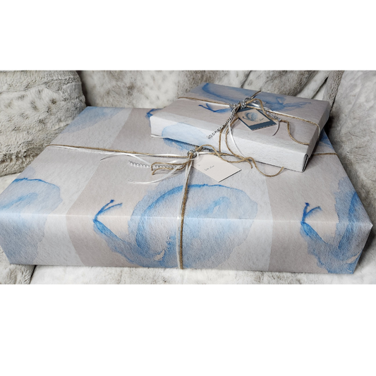 Something Blue Butterflies Wrapping Paper and Gift Tag Set